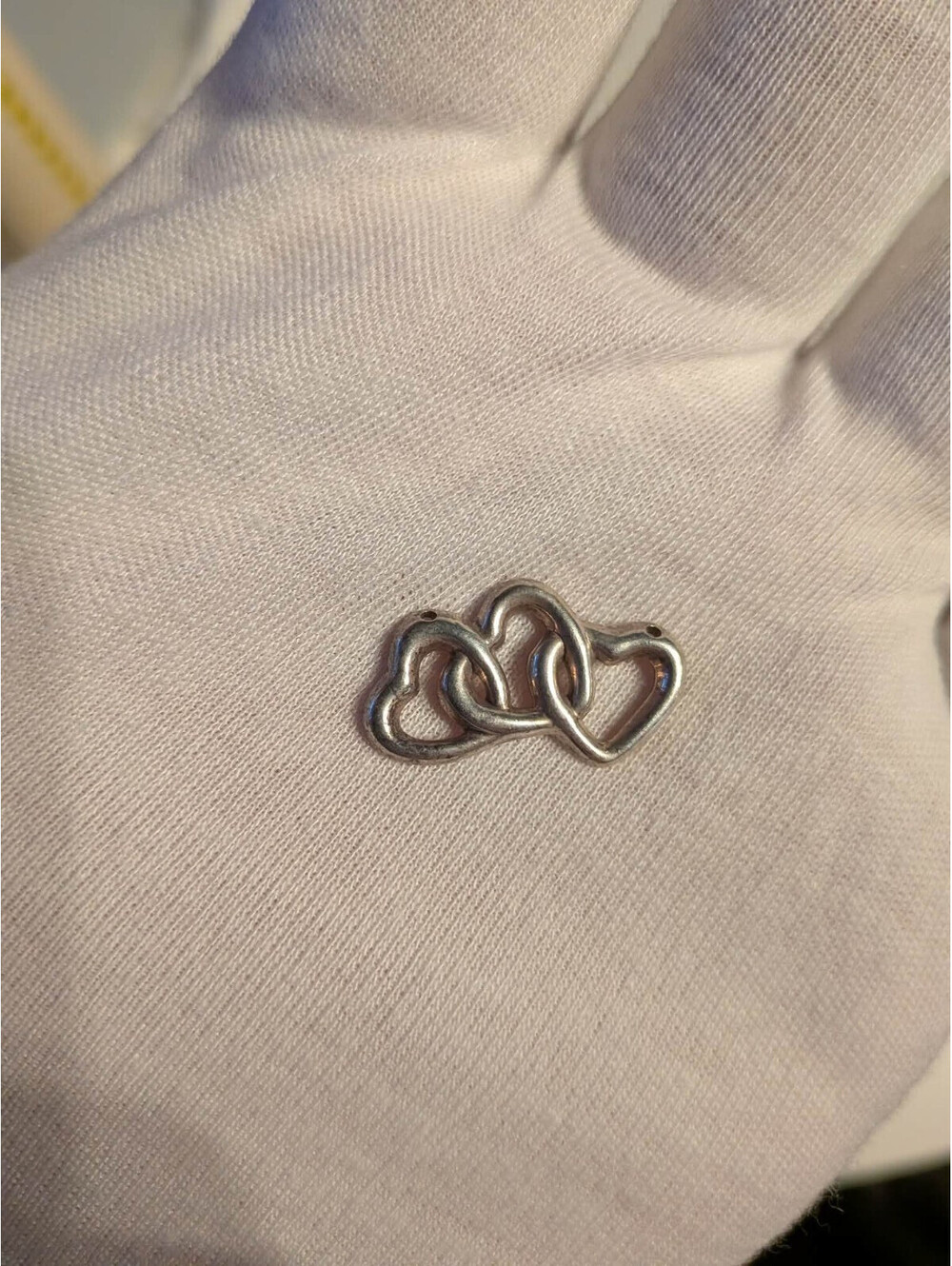 Tiffany & Co. Open Heart Triple Top Charm for Necklace Pendant Silver 925